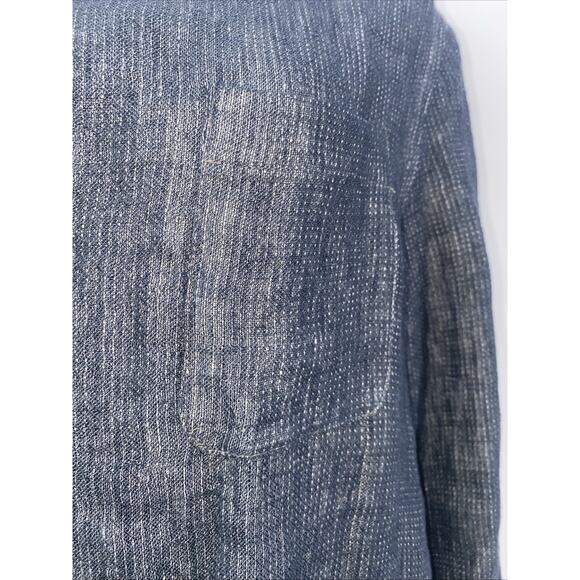 XENIA TELUNTS Mens Button Down Certified Organic Cotton Gray/White 2/3 - Picture 2 of 6